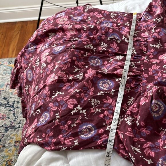 Topshop Floral Print‎ Long Sleeve Minidress Dress Women's 6 Red Mini Dress - Picture 10 of 11